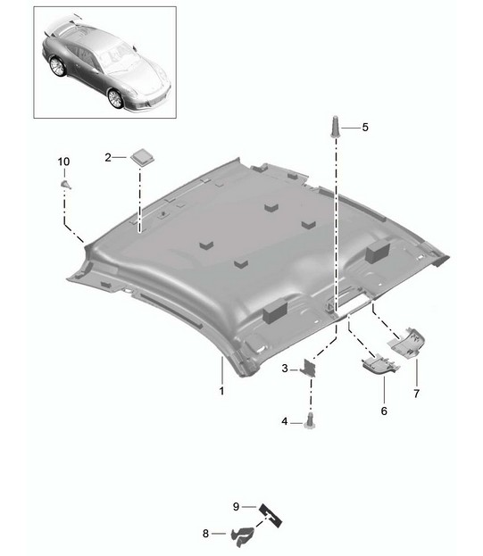 Roof trim 991 GT3 2014-17