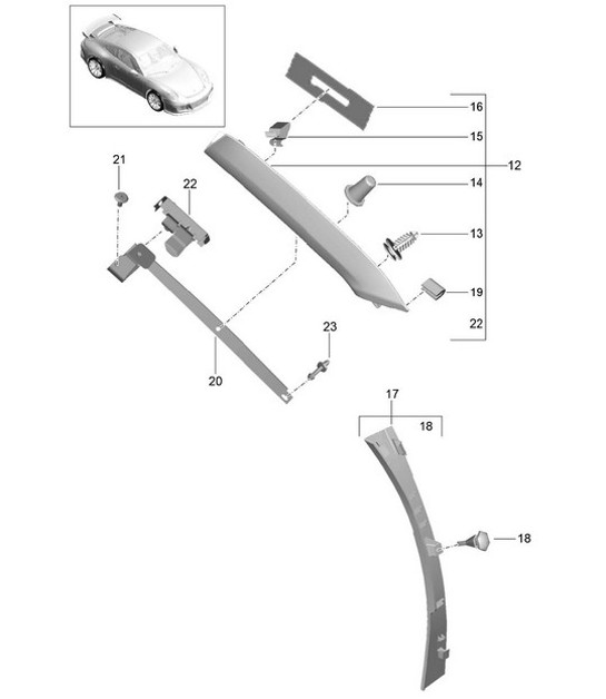 Diagram 807-051 Porsche 356 (1950-1965) Body