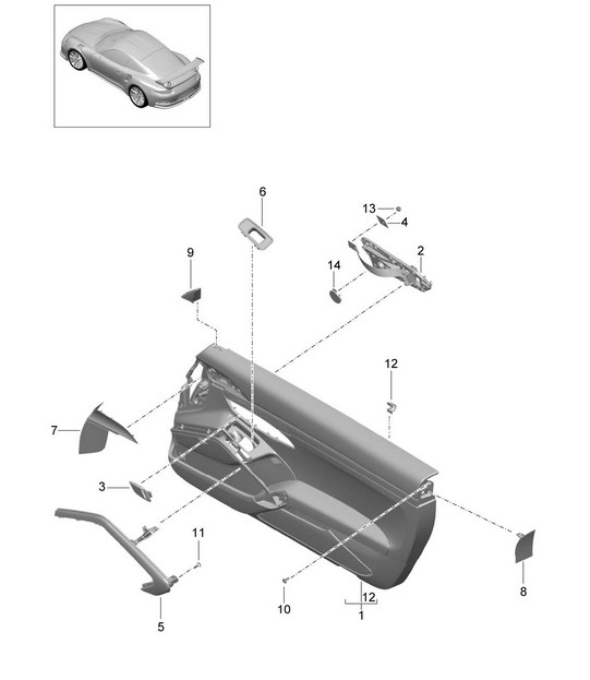 Door panel / Accessories (PR:004) 991 GT3 RS >>2016