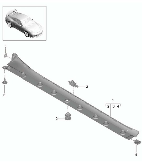 Side member trim 991 GT3 2014-21