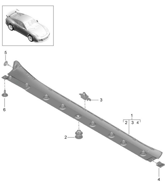 Side member trim 991 GT3 RS 2014-21