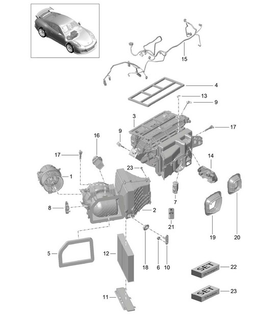 Air conditioner and Individual parts 991 GT3 2014-21