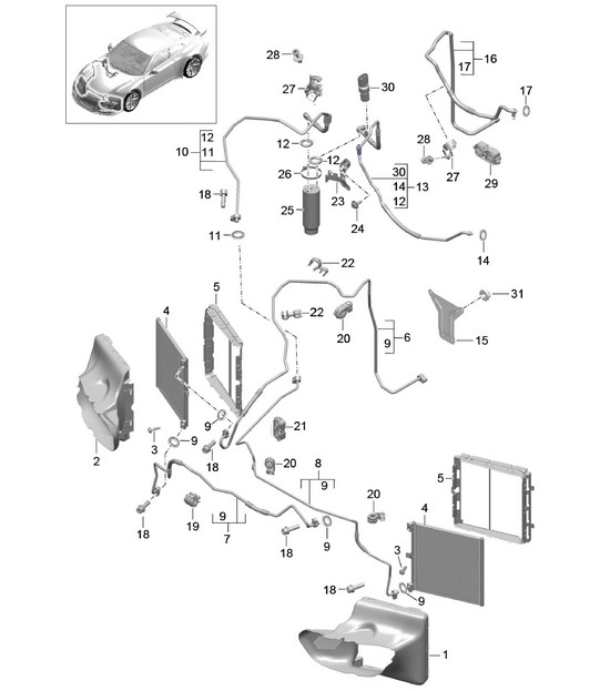 Refrigerant circuit / Front  (PR:573) 991 GT3 2014-17