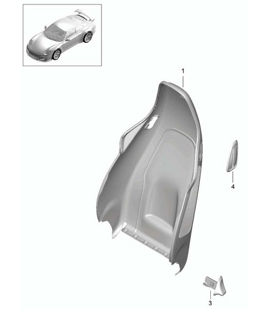 Backrest shell / Sports seat Plus / Accessories 991 GT3 2014-21