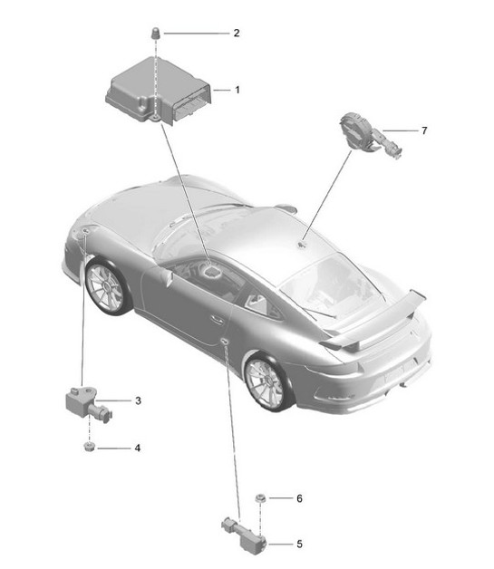 Diagram 901-005 Porsche Cayman 718C (982C) 2017>> Electrical equipment