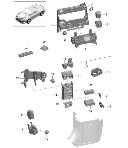 Diagram 902-000 Porsche Cayman 2.7L 981 2013-16 Elektrische Ausrüstung