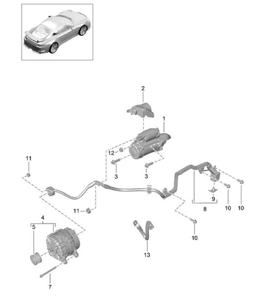 Diagram 902-005 Porsche 911 & 912 (1965-1989) Electrical equipment