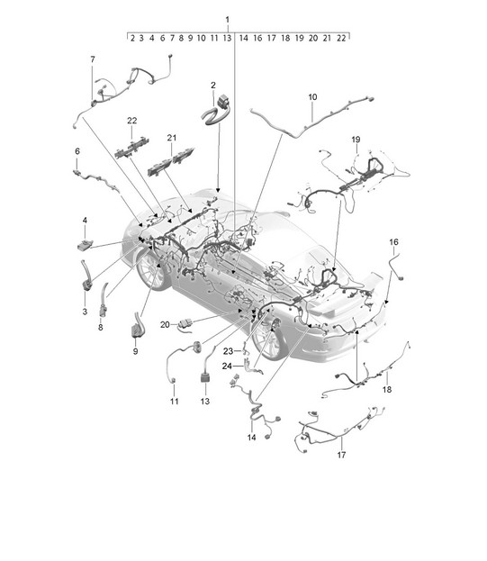Wiring looms / Passenger compartment and part section wiring harness 991 GT3/RS  2018>>