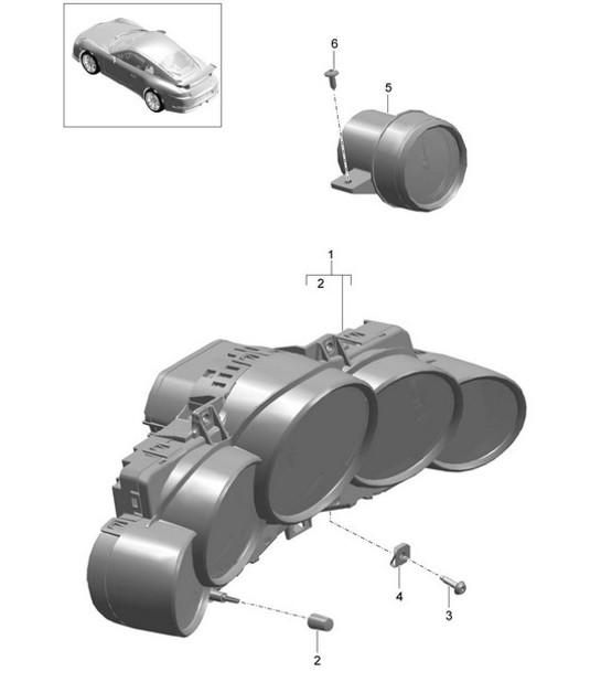 Diagram 906-000 Porsche 997 (911) MK1 2005-2008 Electrical equipment
