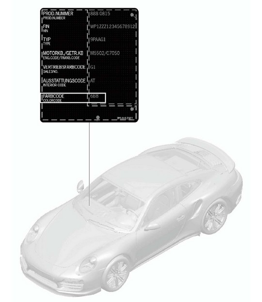 Paint touch-up applicator / Paints 991 Turbo / GT2 RS 2014-20