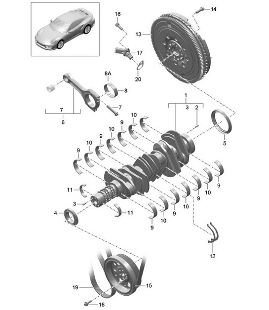Diagram 102-000 Porsche Boxster 718 (982) 2017>> Engine