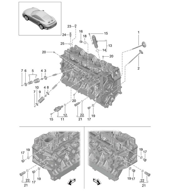 Cylinder head / Accessories / Valves 991 Turbo / GT2 RS 2014-20