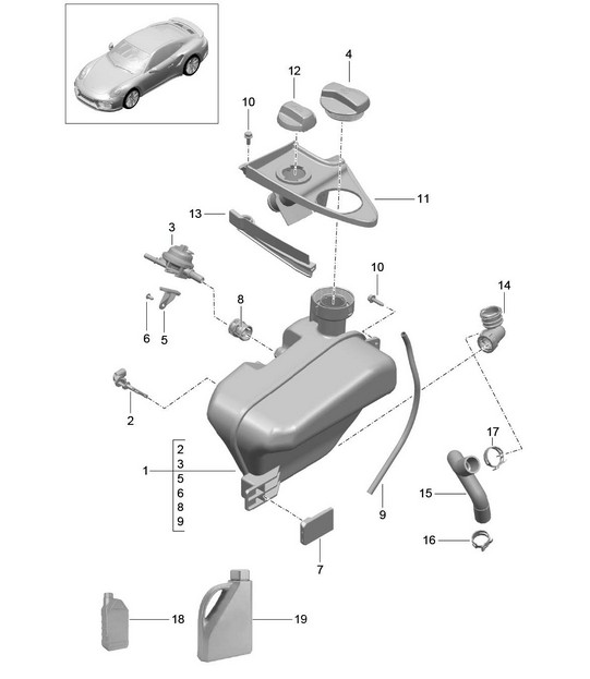 Water cooling 4 - Water reservoir - 991 Turbo / GT2 RS 2014-20