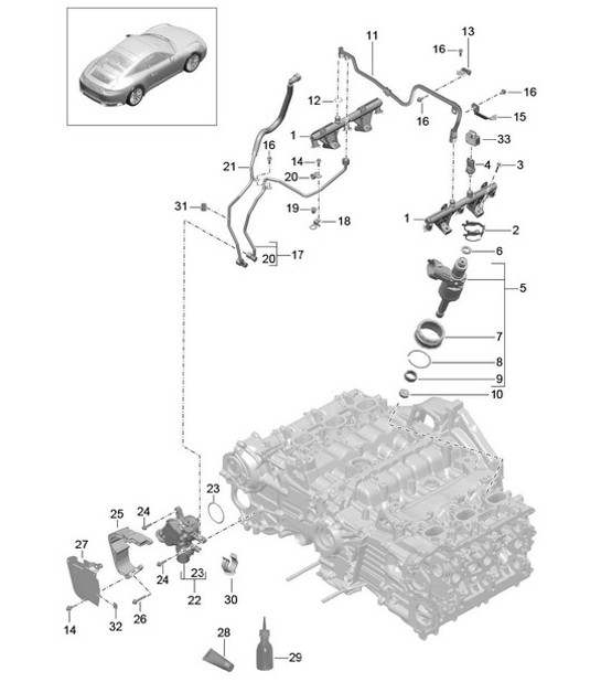 Diagram 107-005 Porsche 911 & 912 (1965-1989) Engine