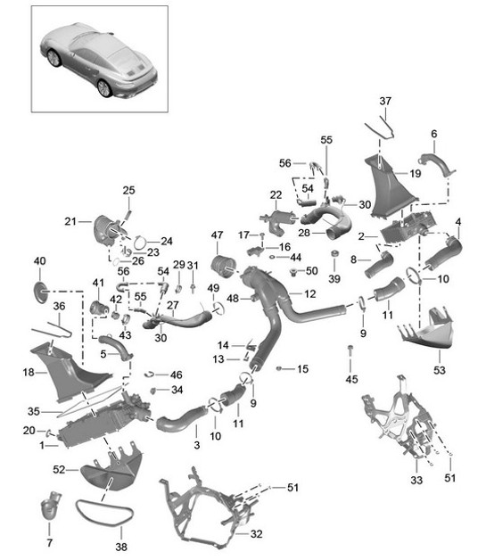 Diagram 107-020 Porsche Panamera Turbo S E-Híbrido 4.0L V8 