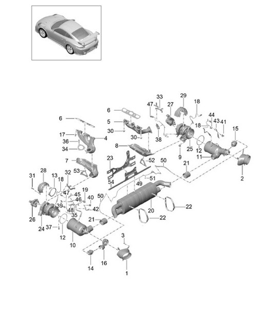 Diagram 202-002 Porsche Macan (95B) MK1 (2014-2018) Fuel System, Exhaust System