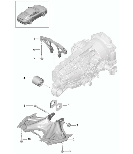Transmission suspension / Threaded joint / Engine 991 Turbo / GT2 RS 2014-20
