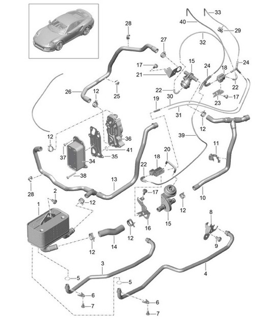 Diagram 360-000 Porsche Boxster 987 2.7L 2005 -08/08 传播