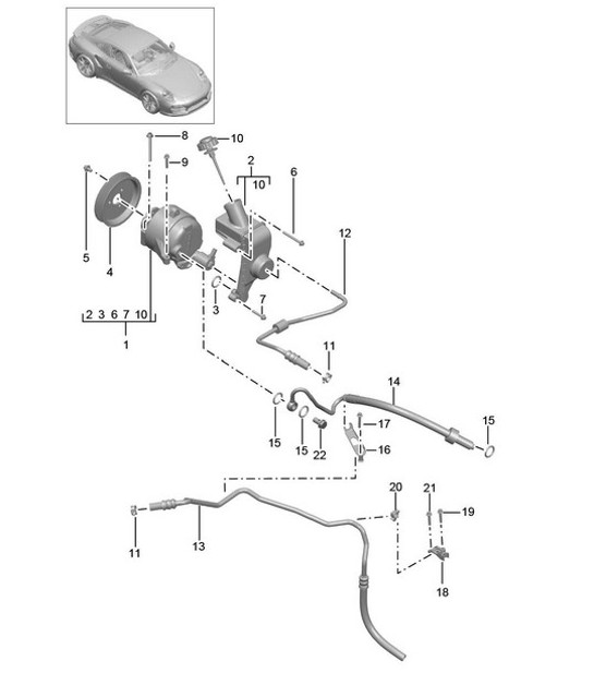 Diagram 402-060 Porsche Boxster 718 (982) 2017>> Front Axle, Steering 