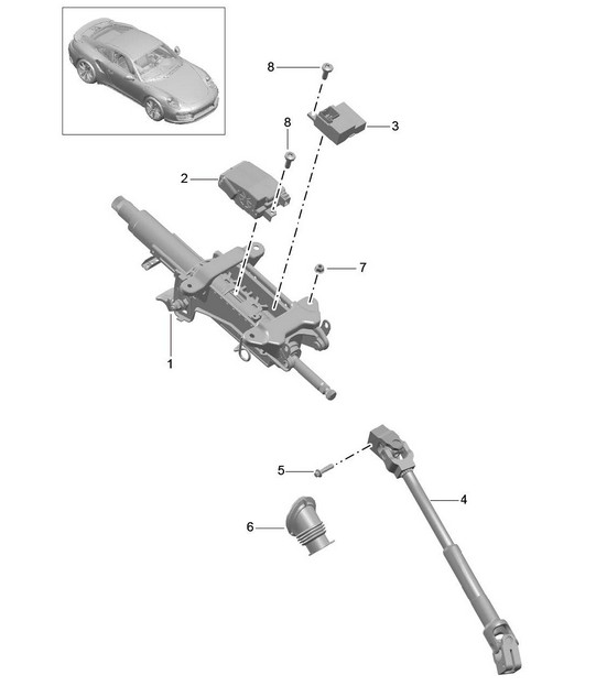 Steering column / Intermediate steering shaft 991 Turbo >>2016
