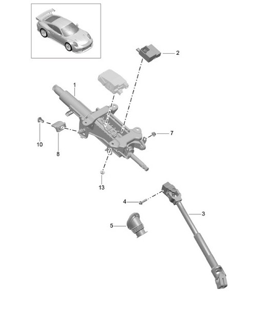 Diagram 403-016 Porsche Cayman 987C / 981C (2005-2016) Front Axle, Steering 