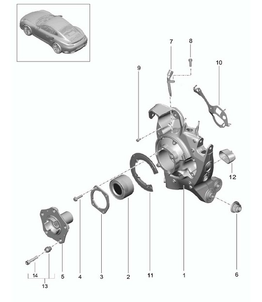 Rear axle / Wheel carrier / Wheel hub 991 Turbo  >>2016