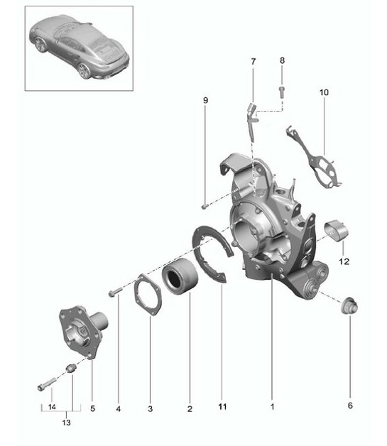 Diagram 501-000 Porsche Boxster 718 2.0L Manual (300 pk) Achteras
