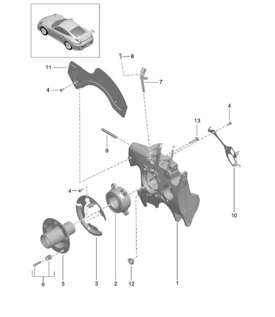 Diagram 501-020 Porsche Macan (95B) MK1 (2014-2018) Rear Axle