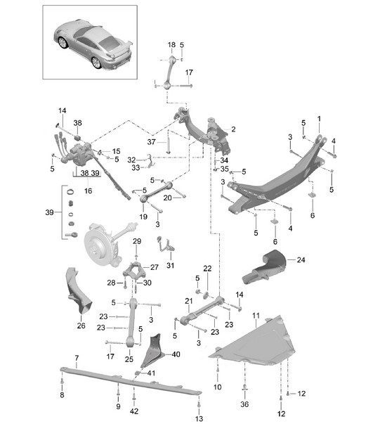 Cross member / Side part / Guide - PR:D97 - 991 GT2 RS 2014-20
