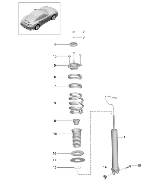 Shock absorbers / Coil spring 991 Turbo 2017>>