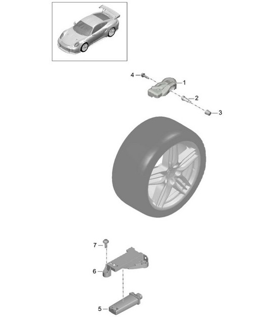 Diagram 601-008 Porsche Macan (95B) MK1 (2014-2018) Wheels, Brakes