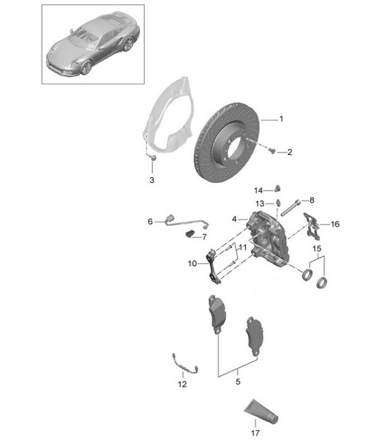 Diagram 602-000 Porsche Boxster 986/987/981 (1997-2016) Ruote, freni