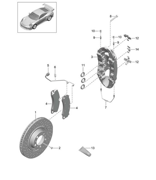 Diagram 602-003 Porsche 911 & 912 (1965-1989) Wheels, Brakes
