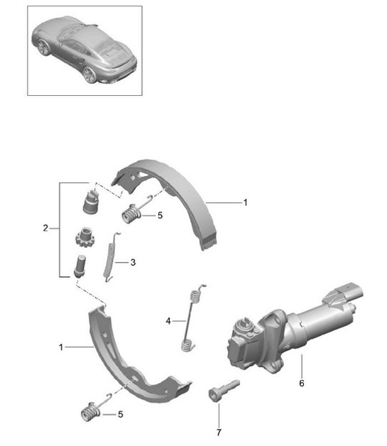 Diagram 603-005 Porsche 356 (1950-1965) Wheels, Brakes