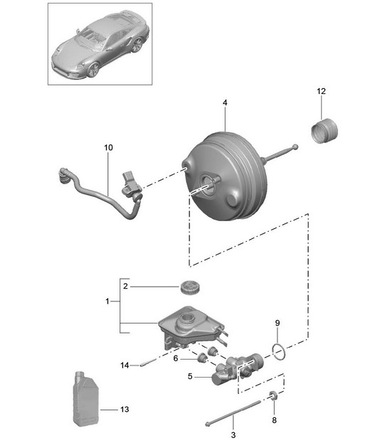 Brake master cylinder / Brake servo 991 Turbo 2017>>