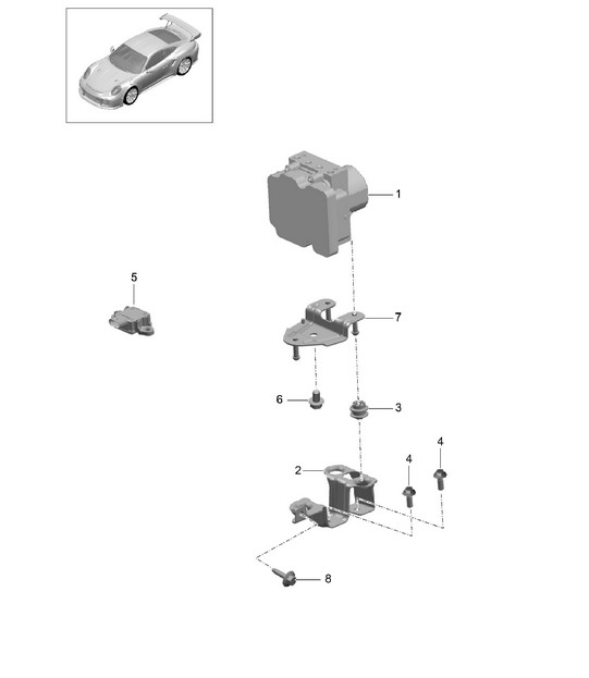Hydraulic unit / Anti-locking brake syst. -abs- / Control - PR:D97 -  991 GT2 RS 2014-20