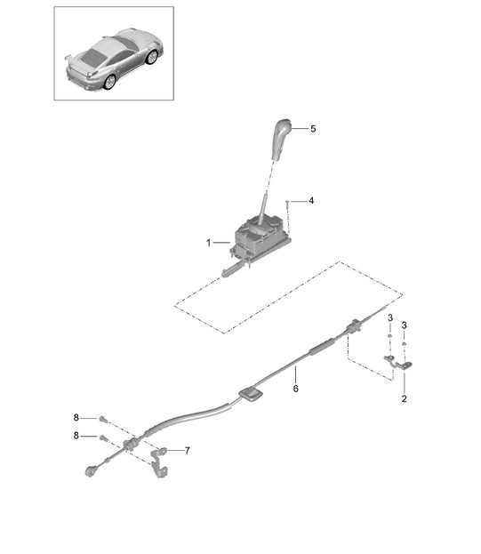selector lever - PDK, PR:97,250 - 991 GT2 RS 2014-20