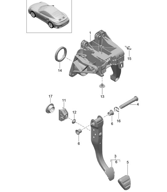 Pedals / brake pedal 991 Turbo 2017>>