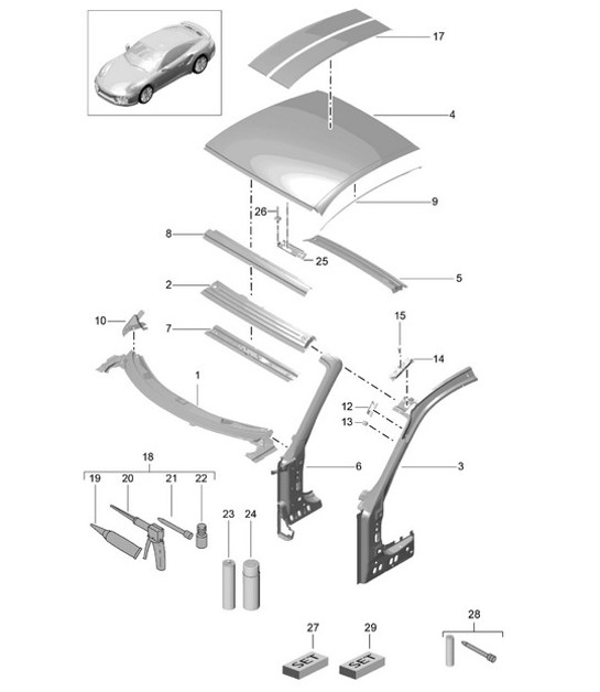 Diagram 801-045 Porsche Macan (95B) MK1 (2014-2018) Body
