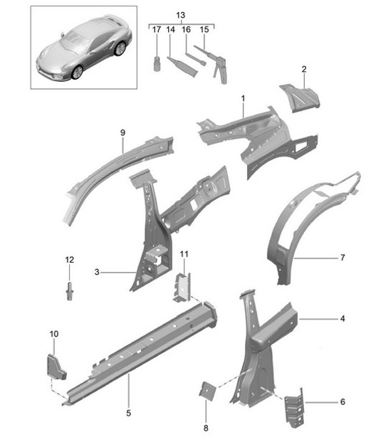 Diagram 801-050 Porsche 928 (1978-1995) 