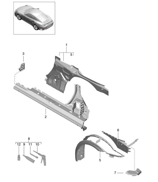 Side part, Inner - CABRIO - 991 Turbo / GT2 RS 2014-20