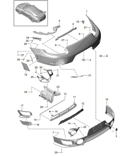 Diagram 802-017 Porsche Macan (95B) MK1 (2014-2018) Body