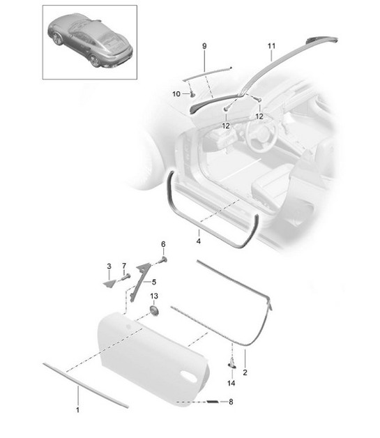 Diagram 804-017 Porsche Caimán T 718 2.0L Manual (300 CV) Carrocería