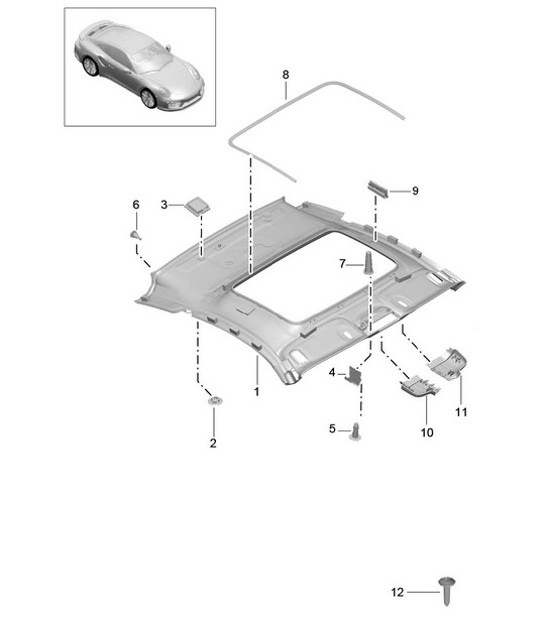 Diagram 807-040 Porsche Macan (95B) MK1 (2014-2018) Body