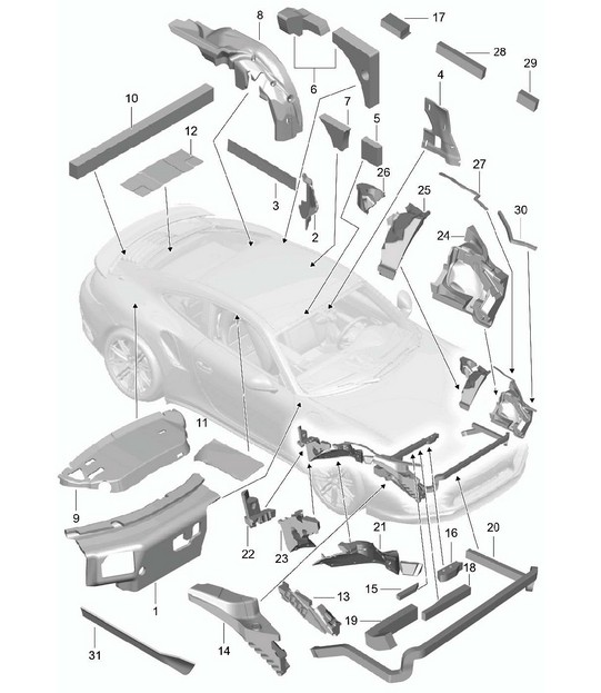 Body / Sound proofing - COUPE - 991 Turbo >>2016