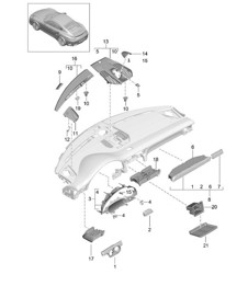 Accessories / Instrument panel trim / Upper part 991 Turbo 2017>>