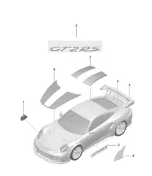 Inscriptions / Lettering / Trim / Stone guard film 991 GT2 RS 2014-20