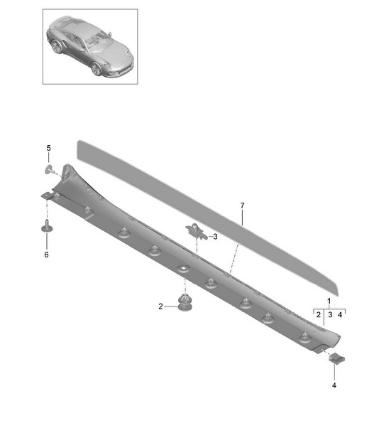 Side member trim 991 Turbo 2014-20