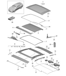 Glass roof (PR:653) 991 Turbo 2014-20