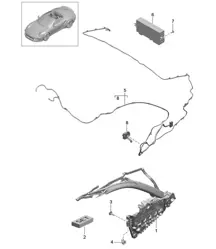 Top frame / Individual parts and electrical components / Side - CABRIO - 991 Turbo 2014-20